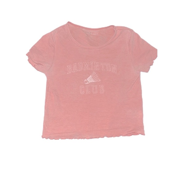 BADMINTON CLUB BLUSH PINK CROP TOP BABY TEE - Picture 1 of 7